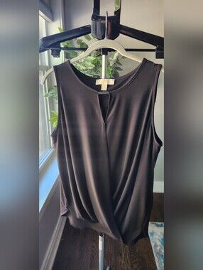 Michael Kors Black Sleeveless Twist-Detail Top
